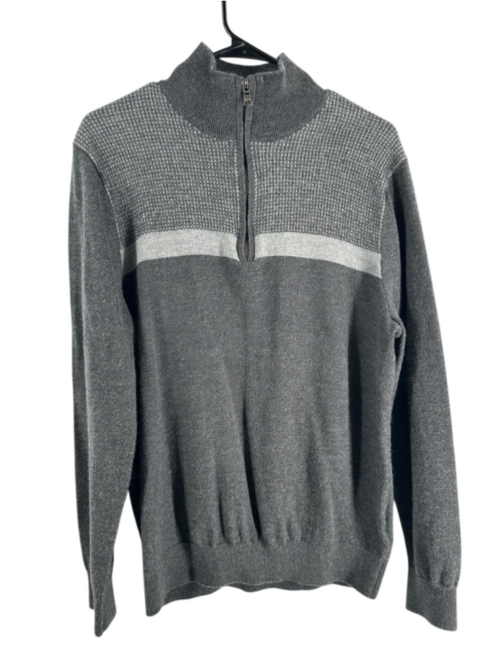 Banana Republic Merino Wool Quarter Zip Sweater business casual preppy sz L